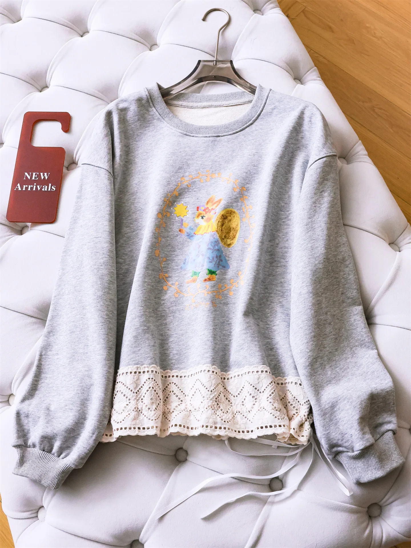 Loose Fit Rabbit Print Lace Patchwork round Neck Long Sleeve Hoodie Ageless Women's Top Cotton Polyester Blend Comfortable Sw...
Loose Fit Rabbit Print Lace Patchwork round Neck Long Sleeve Hoodie Ageless Women's Top Cotton Polyester Blend Comfortable Sw...