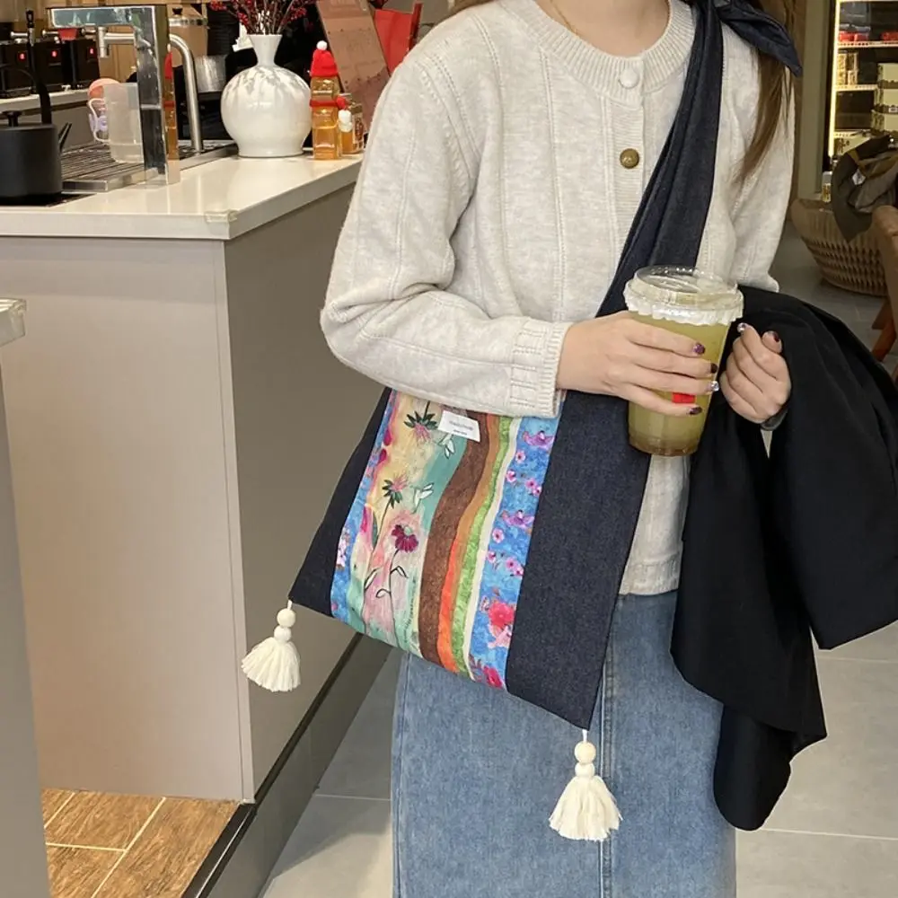 Cloth Ethnic Style Crossbody Bags Printed Tassel Denim Shoulder Bag Large Capacity Retro Bohemian Messenger Bag Outdoor
Cloth Ethnic Style Crossbody Bags Printed Tassel Denim Shoulder Bag Large Capacity Retro Bohemian Messenger Bag Outdoor