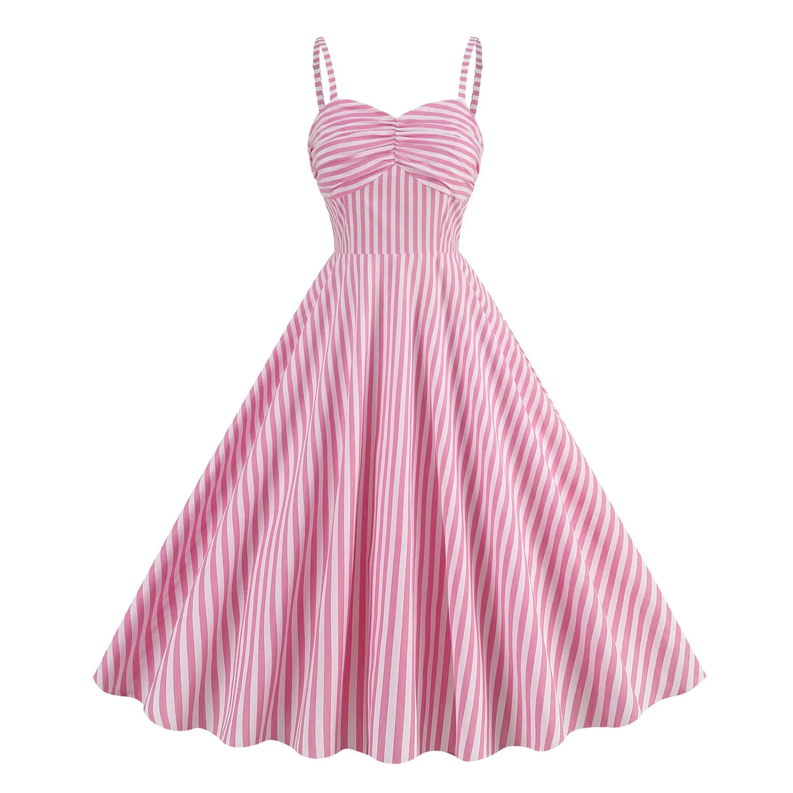 Retro Pink Stripe Dress Women Summer Spaghetti Strap Elegant High Waist Party Retro Swing Dresses Y2K Trend Vestidos Para Mujer
Retro Pink Stripe Dress Women Summer Spaghetti Strap Elegant High Waist Party Retro Swing Dresses Y2K Trend Vestidos Para Mujer