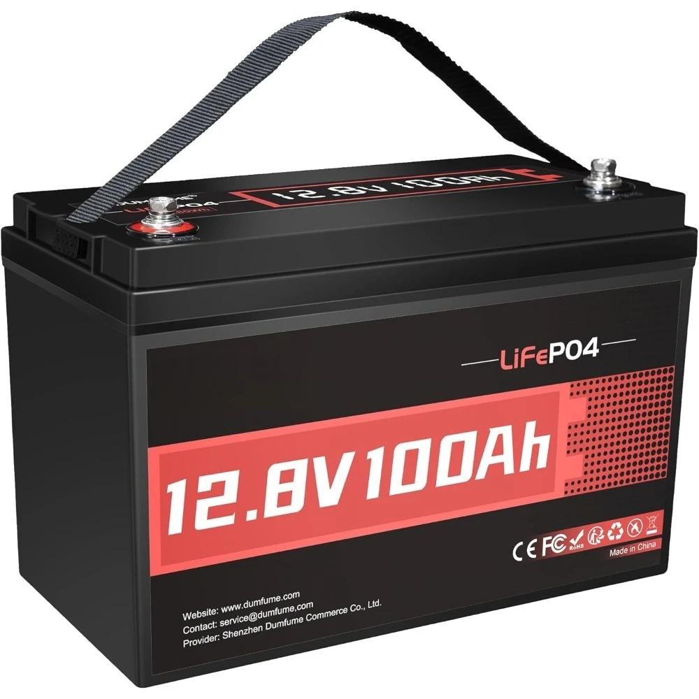12V 100Ah LiFePO4 Lithium Battery Built-in 100A BMS, Up to 6000+ Cycles 1280Wh Energy Deep Cycle Marine Battery Perfect for RVs
12V 100Ah LiFePO4 Lithium Battery Built-in 100A BMS, Up to 6000+ Cycles 1280Wh Energy Deep Cycle Marine Battery Perfect for RVs