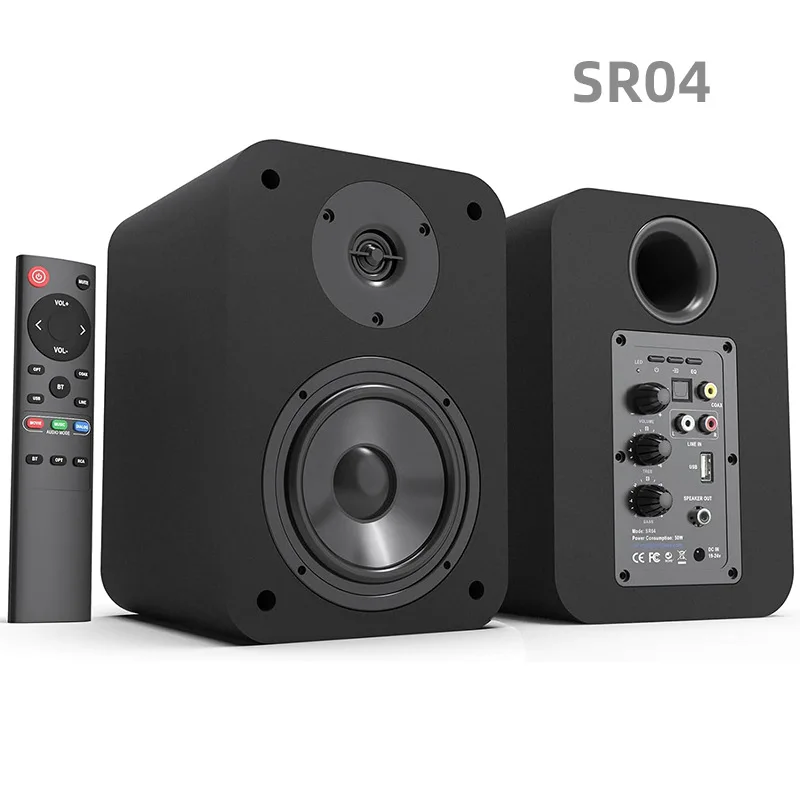 SR04 100W Active Bluetooth Bookshelf Speakers 4'' Woofer HiFi Stereo Home Theater Audio with Remote Control for TV PC Turntable
SR04 100W Active Bluetooth Bookshelf Speakers 4'' Woofer HiFi Stereo Home Theater Audio with Remote Control for TV PC Turntable