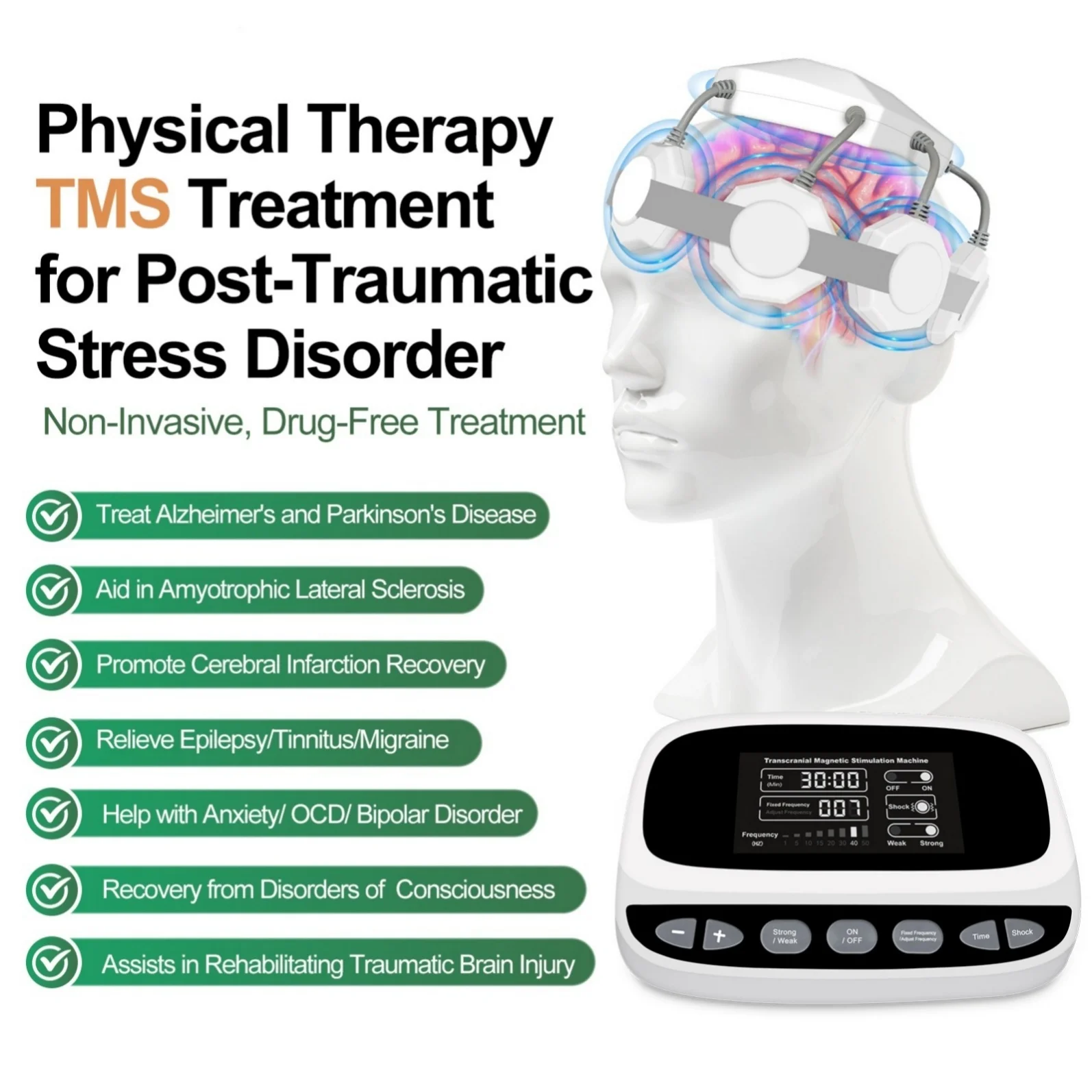 2026 Repetitive Transcraneal Magnetic Transcranial Stimulation RTMS Brain Stimulator Device for Anxiety Depression Alcohol Depen
2026 Repetitive Transcraneal Magnetic Transcranial Stimulation RTMS Brain Stimulator Device for Anxiety Depression Alcohol Depen