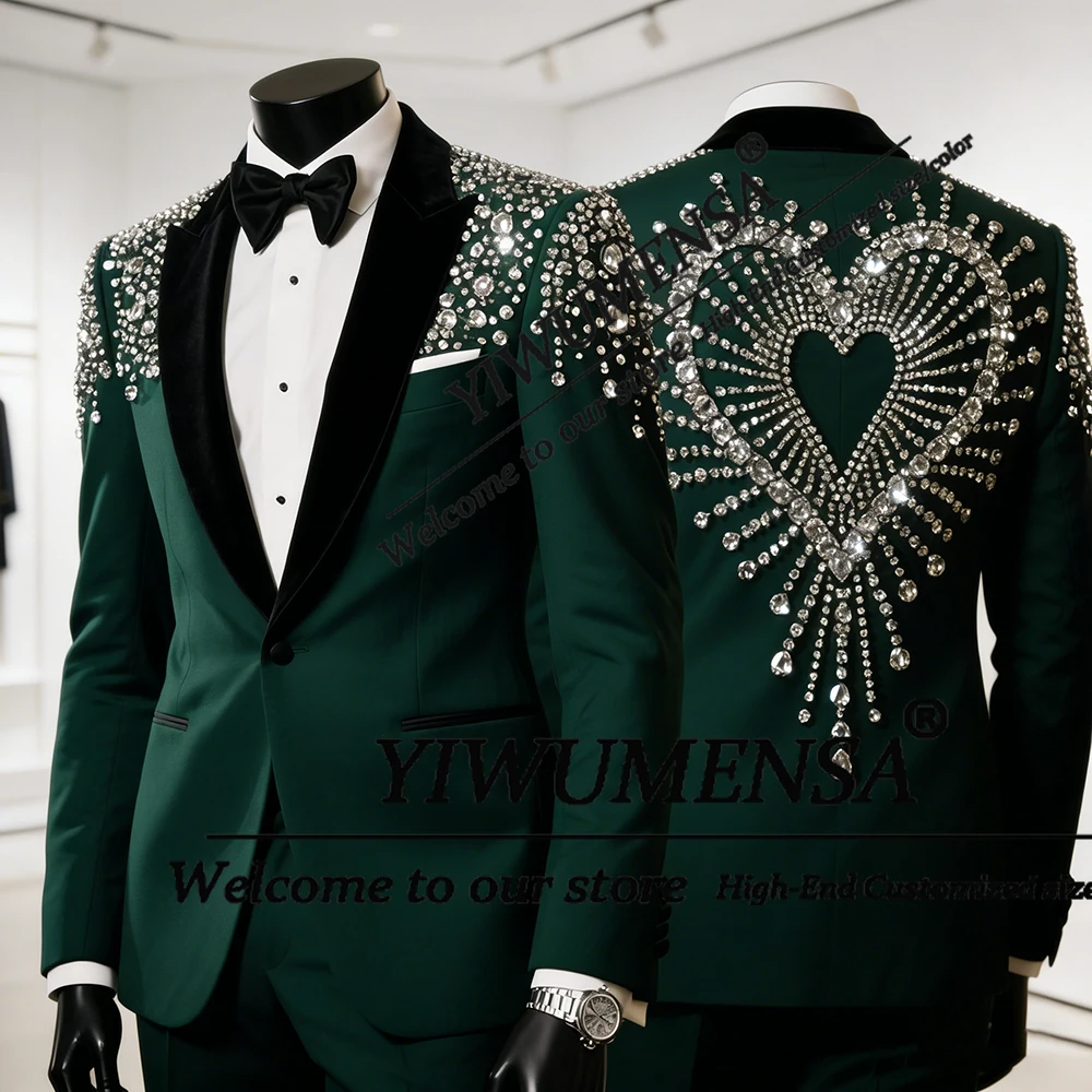 Роскошные мужские костюмы с бриллиантами и бисером, приталенные бархатные пиджаки для выпускного вечера, индивидуальный комплект из 2 предметов, куртка, брюки, свадебные смокинги для жениха
Роскошные мужские костюмы с бриллиантами и бисером, приталенные бархатные пиджаки для выпускного вечера, индивидуальный комплект из 2 предметов, куртка, брюки, свадебные смокинги для жениха