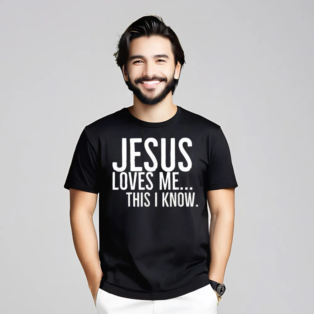 Family Men's Tshirts Jesus Loves Me This I Street Tees Combed cotton Round Collar Short Sleeve Graphic Tshirts VALENTINE DAY
Family Men's Tshirts Jesus Loves Me This I Street Tees Combed cotton Round Collar Short Sleeve Graphic Tshirts VALENTINE DAY
