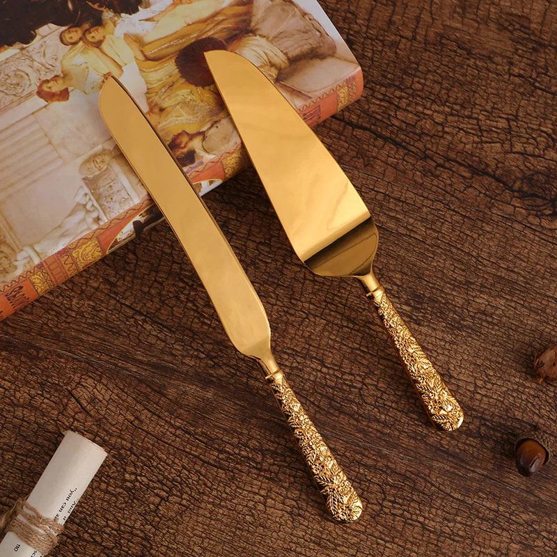 Wedding Cake Knife Server Set Cake Pizza Pie Cutting Set Gold Shovel For Holiday Christmas Baking Tools Of Exquisite Handle
Wedding Cake Knife Server Set Cake Pizza Pie Cutting Set Gold Shovel For Holiday Christmas Baking Tools Of Exquisite Handle