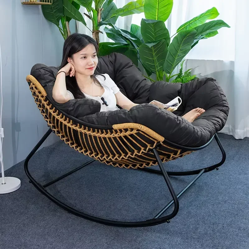 Spacious Outdoor Lounger Chair for PE Rattan Living Room Lazy Rocking Chair with Steel Frame Rattan Garden Furniture Rocking
Spacious Outdoor Lounger Chair for PE Rattan Living Room Lazy Rocking Chair with Steel Frame Rattan Garden Furniture Rocking