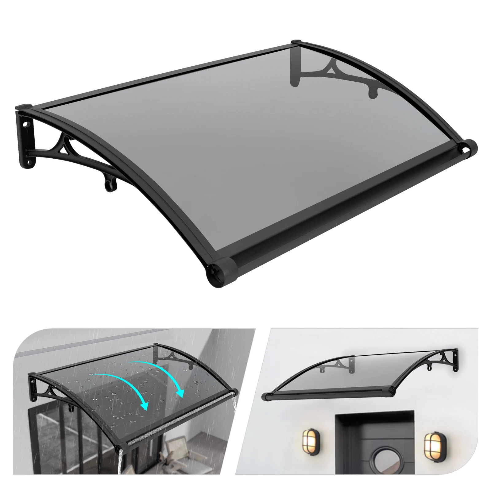 Window Door Awning Canopy 40Inch x 24Inch Polycarbonate Awning for Door Entrance with Aluminum Alloy Bracket, Transparent
Window Door Awning Canopy 40Inch x 24Inch Polycarbonate Awning for Door Entrance with Aluminum Alloy Bracket, Transparent
