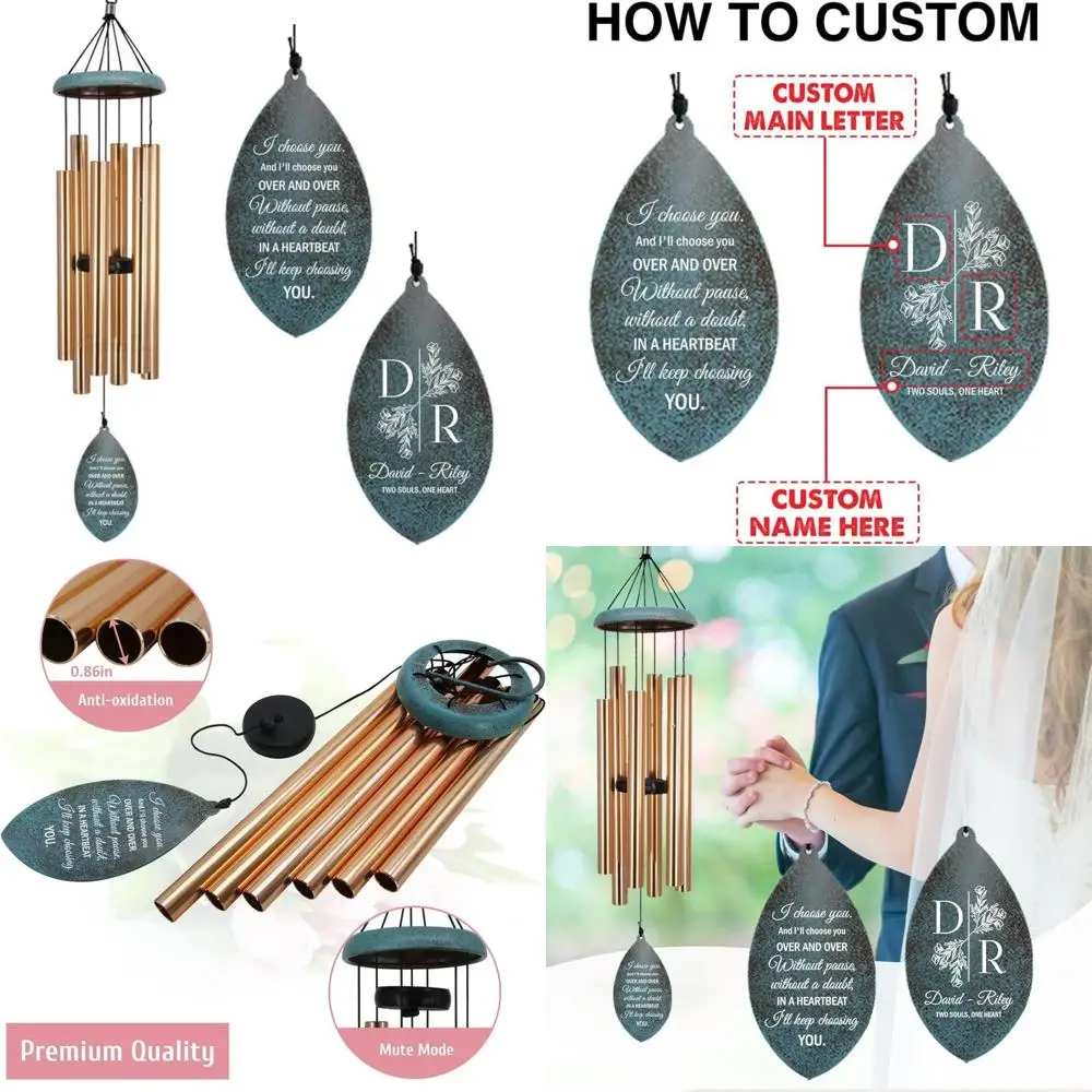 custom 36" wedding wind chimes - personalized gift for couples, perfect for husband, wife, girlfriend, boyfriend 
custom 36" wedding wind chimes - personalized gift for couples, perfect for husband, wife, girlfriend, boyfriend