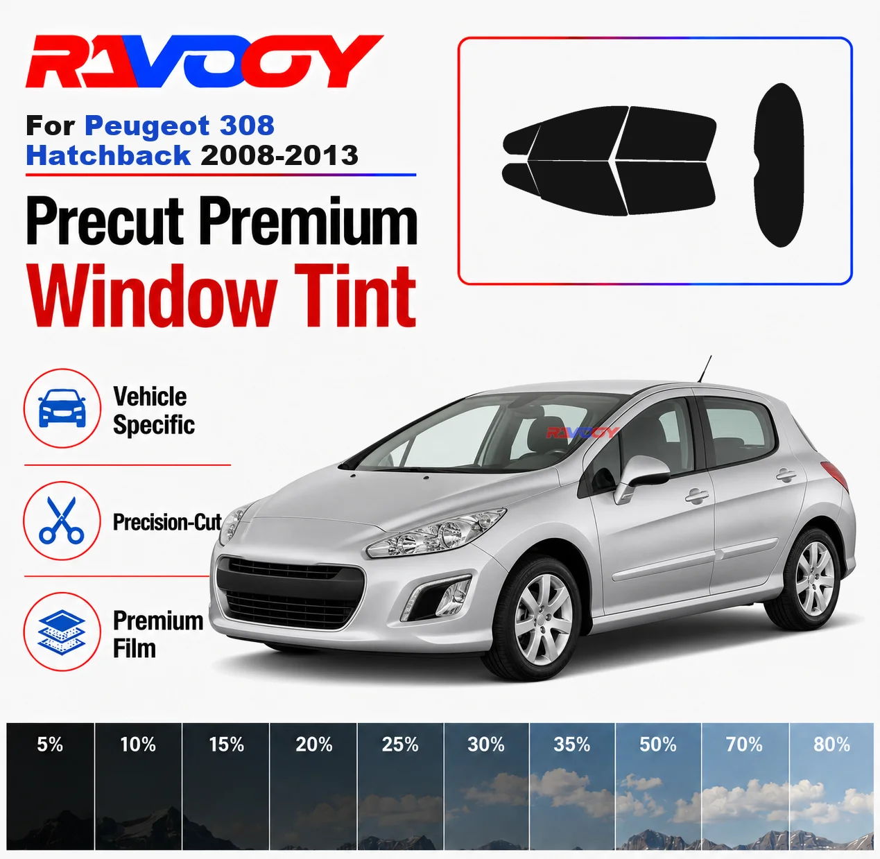 Premium Precut Window Tint Kit Front Rear Windows Rear Windshield For Peugeot 308 Hatch 2008-2013 Complete Set Nano Ceramic Film
Premium Precut Window Tint Kit Front Rear Windows Rear Windshield For Peugeot 308 Hatch 2008-2013 Complete Set Nano Ceramic Film