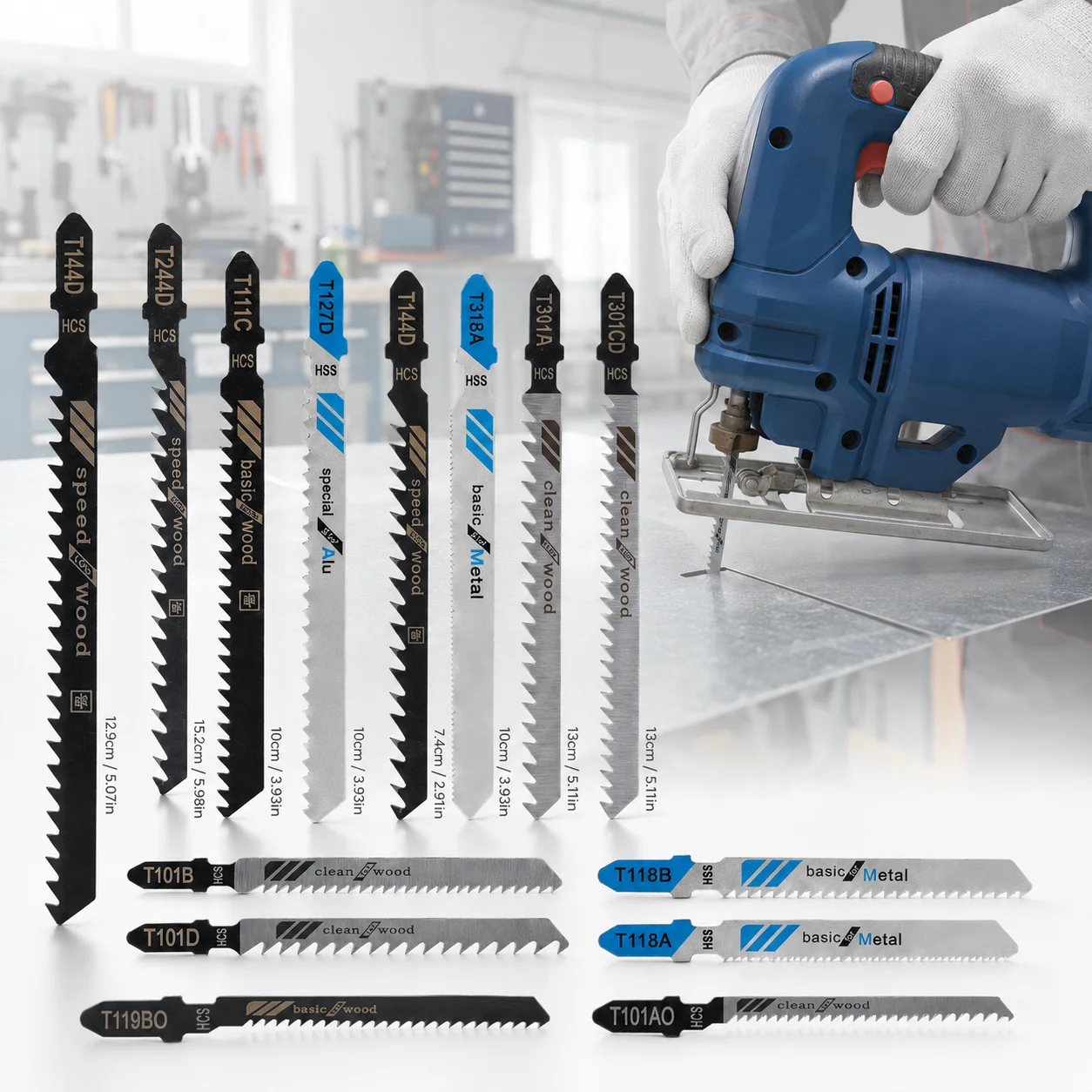 Jig Saw Blade Set Carbon Steel Assorted Saw Blades with T-shank Fast Cut Down Jigsaw Blade Thin Metal Cutting Tools
Jig Saw Blade Set Carbon Steel Assorted Saw Blades with T-shank Fast Cut Down Jigsaw Blade Thin Metal Cutting Tools