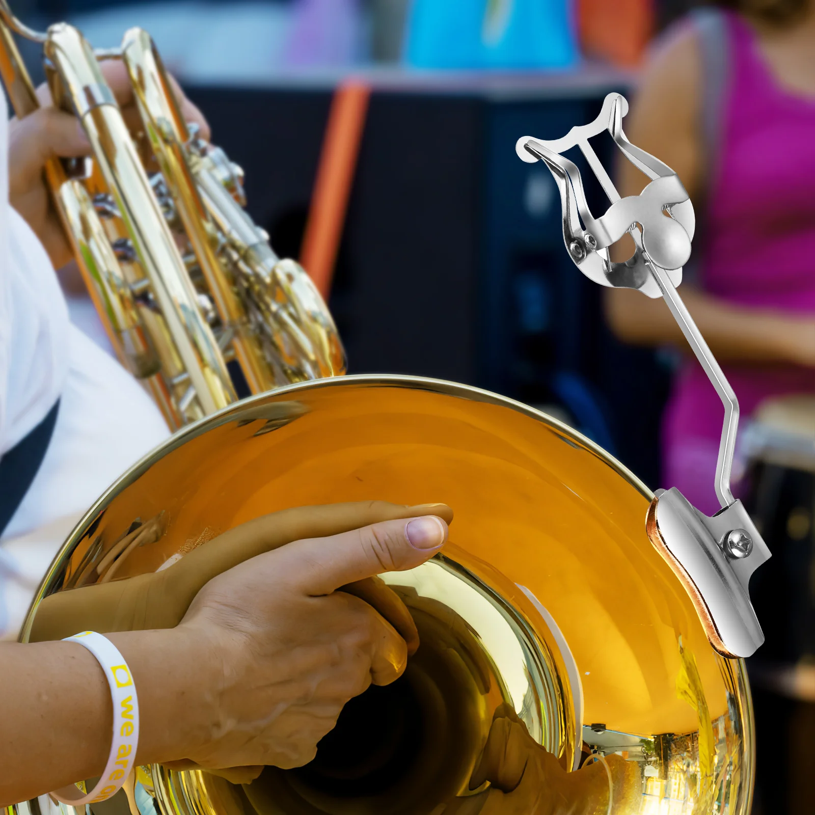 Silver Trumpet Trombone Sheet Music Clip Sturdy Marching Lyre Clamp-on Holder for Musicians Trumpet Sheet Music Clip
Silver Trumpet Trombone Sheet Music Clip Sturdy Marching Lyre Clamp-on Holder for Musicians Trumpet Sheet Music Clip