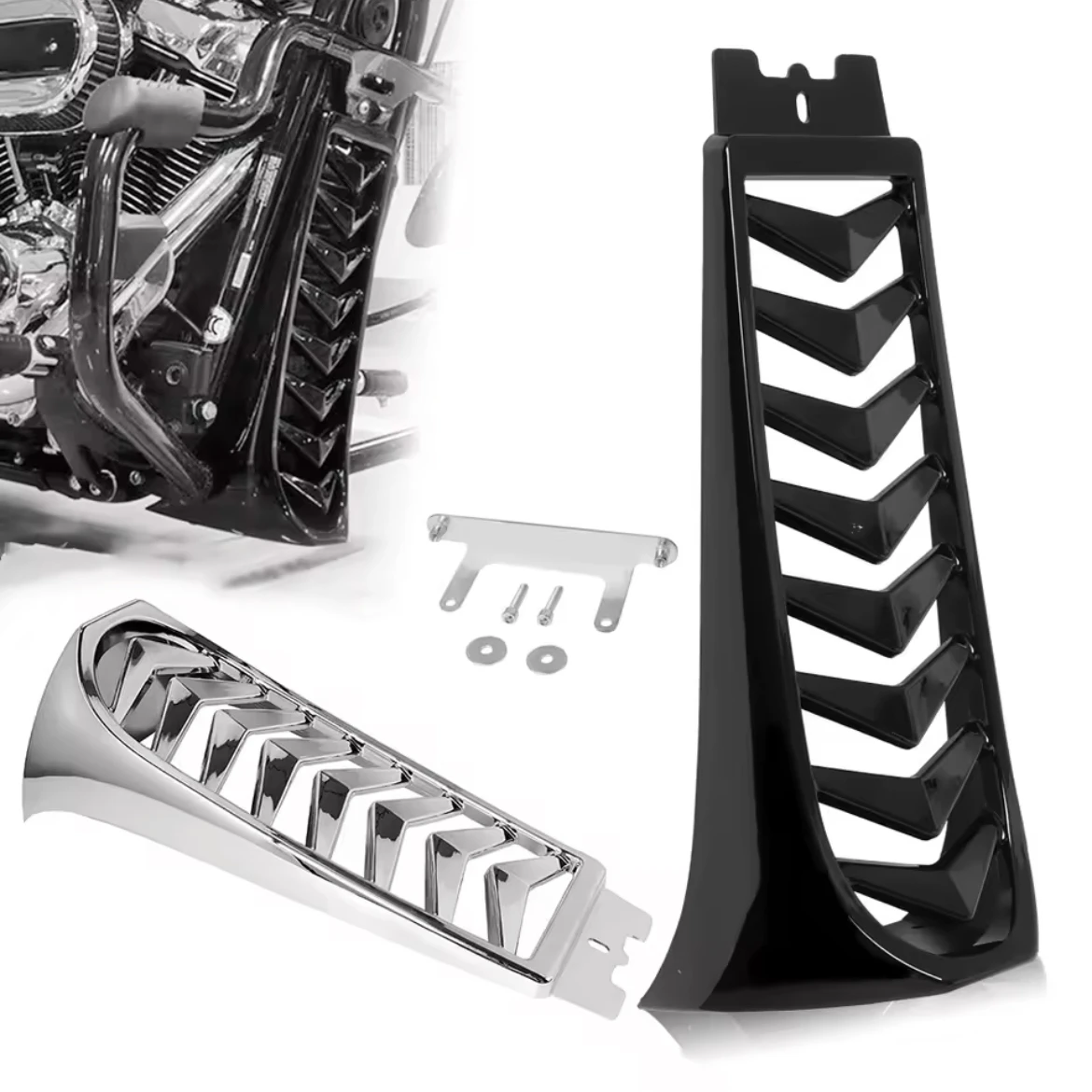 Motorcycle ABS Front Lower Radiator Cover Chin Fairing Spoiler Chrome/ Black For Harley Softail Street Bob Breakout
Motorcycle ABS Front Lower Radiator Cover Chin Fairing Spoiler Chrome/ Black For Harley Softail Street Bob Breakout