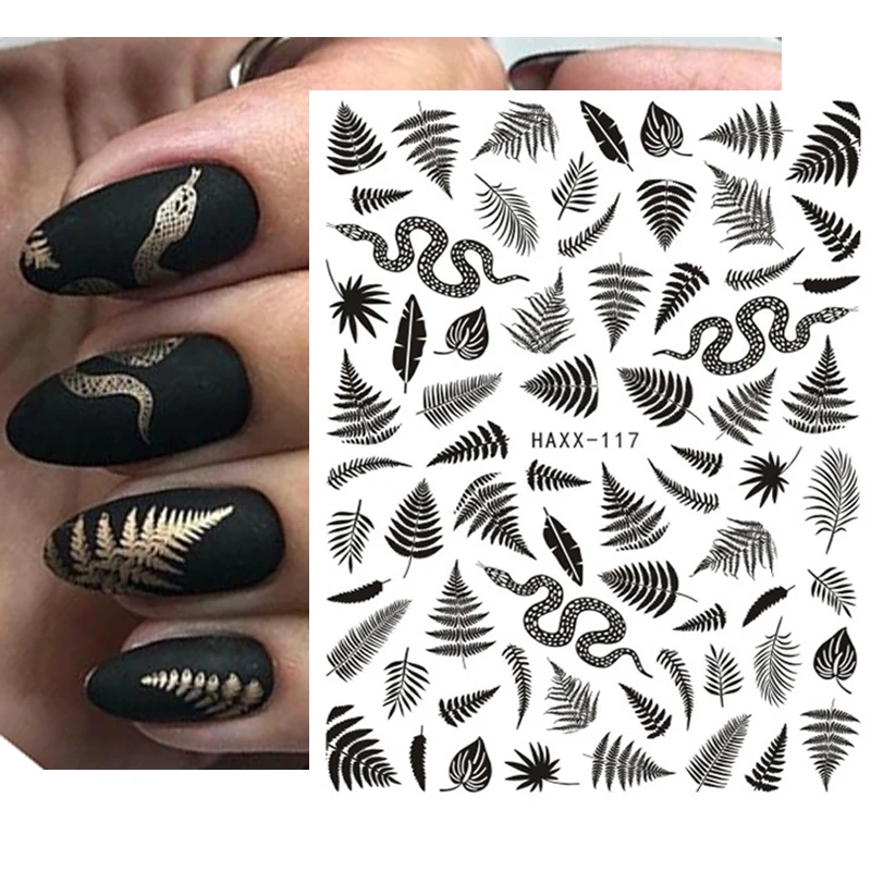 Nail Art Decals Gold Black White Tropical Leaf Butterfly Feather Back Glue Nail Stickers Decoration For Nail Tips Beauty
Nail Art Decals Gold Black White Tropical Leaf Butterfly Feather Back Glue Nail Stickers Decoration For Nail Tips Beauty