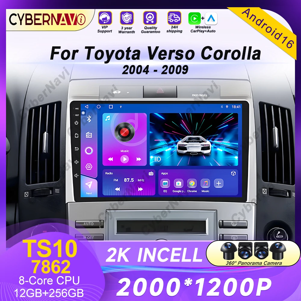Carplay Stereo Car Radio Multimedia Video Player Car Screen For Toyota Corolla Verso 2004 - 2009 GPS BT 8 Core Android Autoradio
Carplay Stereo Car Radio Multimedia Video Player Car Screen For Toyota Corolla Verso 2004 - 2009 GPS BT 8 Core Android Autoradio