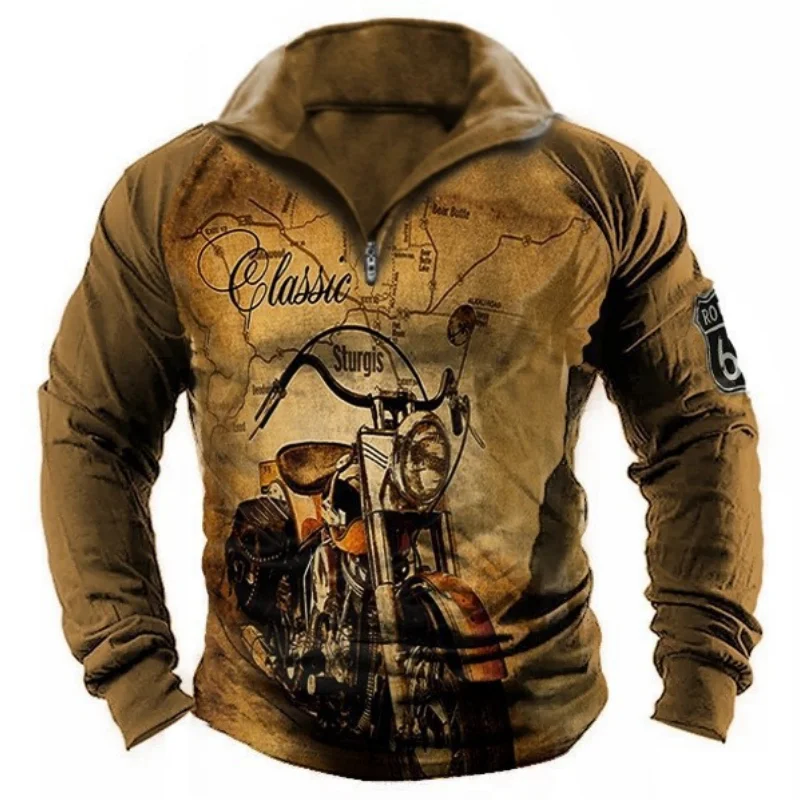Funny 3D Motorcycle Print Men's Half Zip Long Sleeve Sweatshirts Fashion Stand Collar Loose Tops Autumn Pullover Vintage Clothes
Funny 3D Motorcycle Print Men's Half Zip Long Sleeve Sweatshirts Fashion Stand Collar Loose Tops Autumn Pullover Vintage Clothes