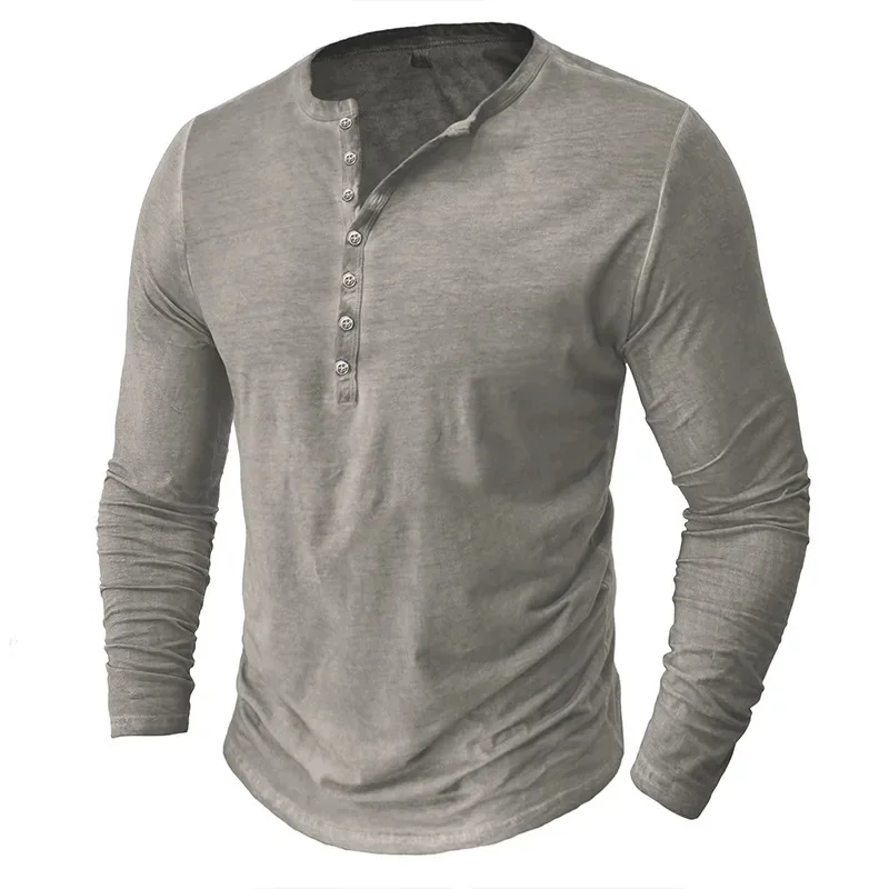 2024 Spring Henery Neck Long Sleeve T shirt Men Solid Casual Mens Tees High Quality Male Tops Classic Tshirts Clothing
2024 Spring Henery Neck Long Sleeve T shirt Men Solid Casual Mens Tees High Quality Male Tops Classic Tshirts Clothing