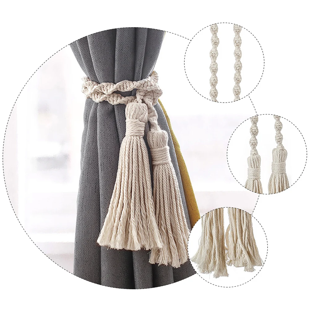 2 Pcs Cotton Tieback H Woven Curtain Rope Creative Beige Tassel Decorative Fixing Supply Curtains Window Hardware
2 Pcs Cotton Tieback H Woven Curtain Rope Creative Beige Tassel Decorative Fixing Supply Curtains Window Hardware