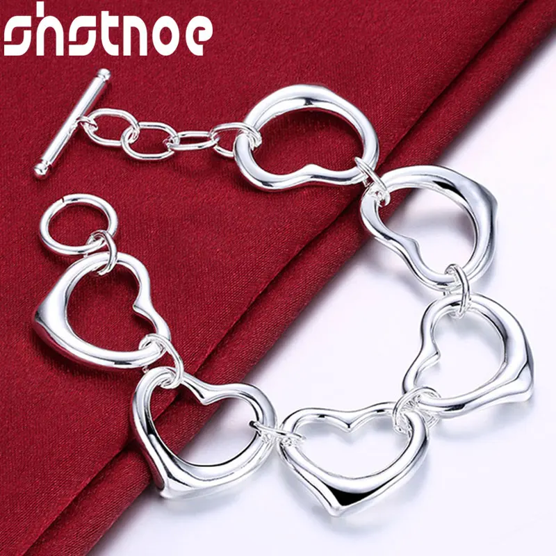 SHSTONE925 Sterling Silver Six Heart Link Bracelet For Women Party Engagement Wedding Birthday Gift Fashion Charm Fine Jewelry
SHSTONE925 Sterling Silver Six Heart Link Bracelet For Women Party Engagement Wedding Birthday Gift Fashion Charm Fine Jewelry