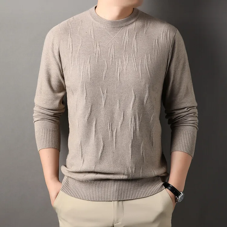 Neck Men's Long Sleeved Knitted Pullover Printed with Fashionable Mens Wool Sweater
Neck Men's Long Sleeved Knitted Pullover Printed with Fashionable Mens Wool Sweater