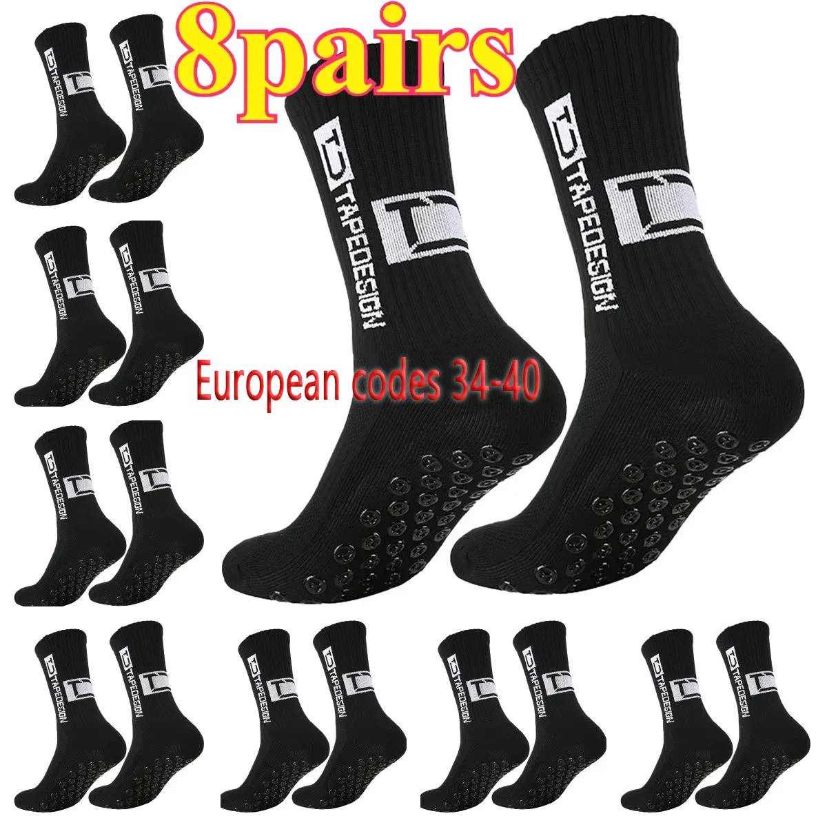 8pairs European size34-40 TC mid tube glued football socks for sports training and competition, non slip and breathable socks
8pairs European size34-40 TC mid tube glued football socks for sports training and competition, non slip and breathable socks