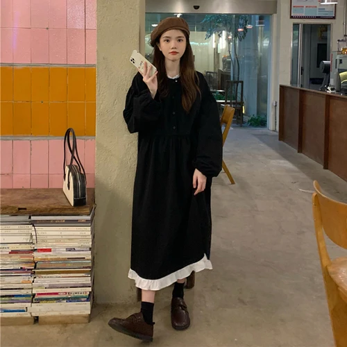 Autumn New Korean Style Dress Women Ruffles Patchwork O Neck Long Sleeve Dresses Slim Waist Elegant Vestidos Mujer
Autumn New Korean Style Dress Women Ruffles Patchwork O Neck Long Sleeve Dresses Slim Waist Elegant Vestidos Mujer