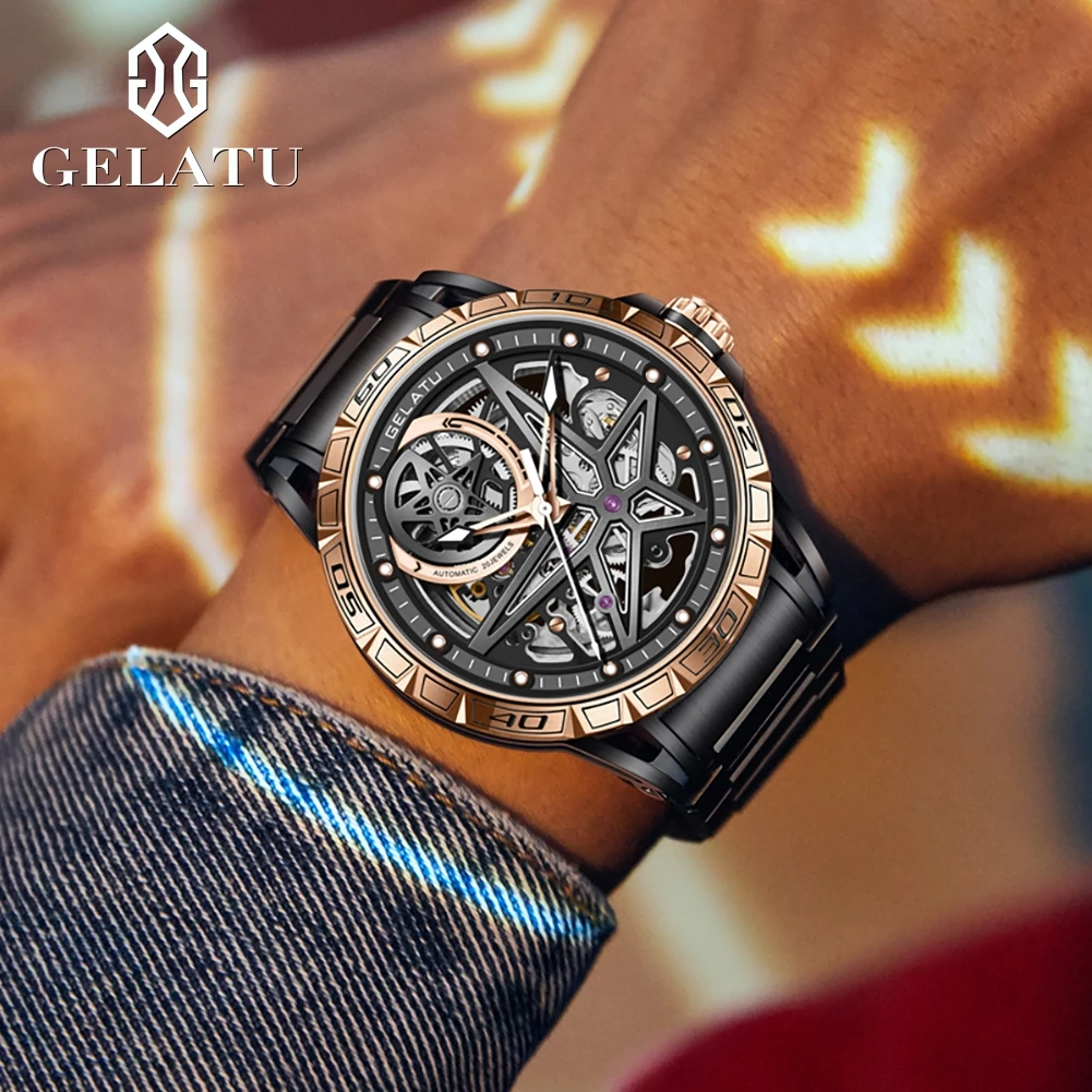 GELATU мужские часы, роскошные модные оригинальные автоматические наручные часы из нержавеющей стали 316L, с автоподзаводом, новый циферблат
GELATU мужские часы, роскошные модные оригинальные автоматические наручные часы из нержавеющей стали 316L, с автоподзаводом, новый циферблат