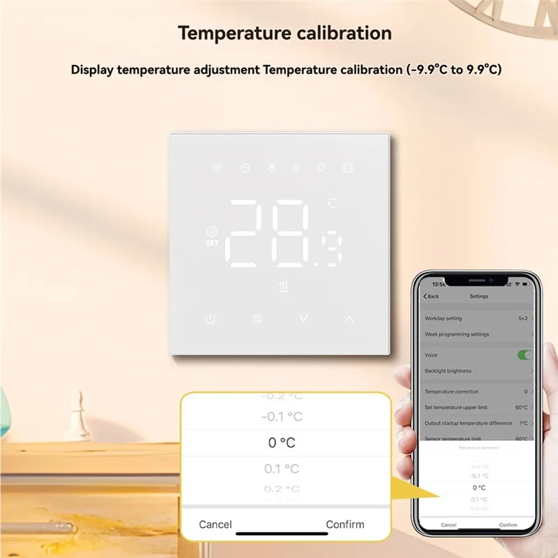 Tuya Wifi Smart Temperature Controller 100-240V 3A Gas Boiler Compatible With Alexa And Google Home B-B27C
Tuya Wifi Smart Temperature Controller 100-240V 3A Gas Boiler Compatible With Alexa And Google Home B-B27C