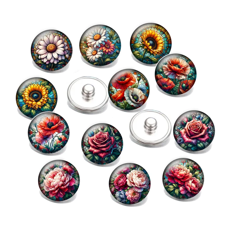 Colorful Sunflowers Daisies Rose Flowers 12pcs 18mm Snap Buttons for Snap Bracelets DIY Jewelry Making Supplies Wholesale NH003
Colorful Sunflowers Daisies Rose Flowers 12pcs 18mm Snap Buttons for Snap Bracelets DIY Jewelry Making Supplies Wholesale NH003