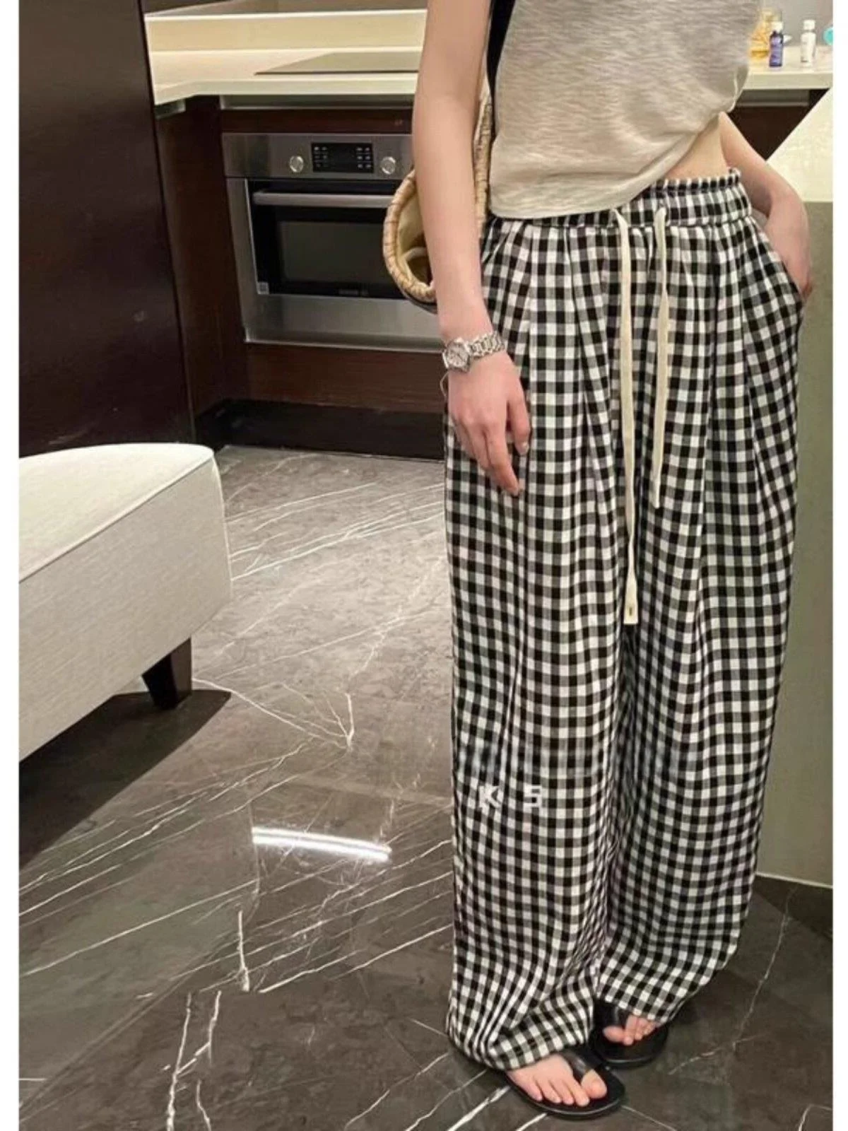 High Waist Wide Leg Pants Women's Cotton Linen Plaid Lazy Style Summer New Small Size Casual Floor Length Trousers
High Waist Wide Leg Pants Women's Cotton Linen Plaid Lazy Style Summer New Small Size Casual Floor Length Trousers