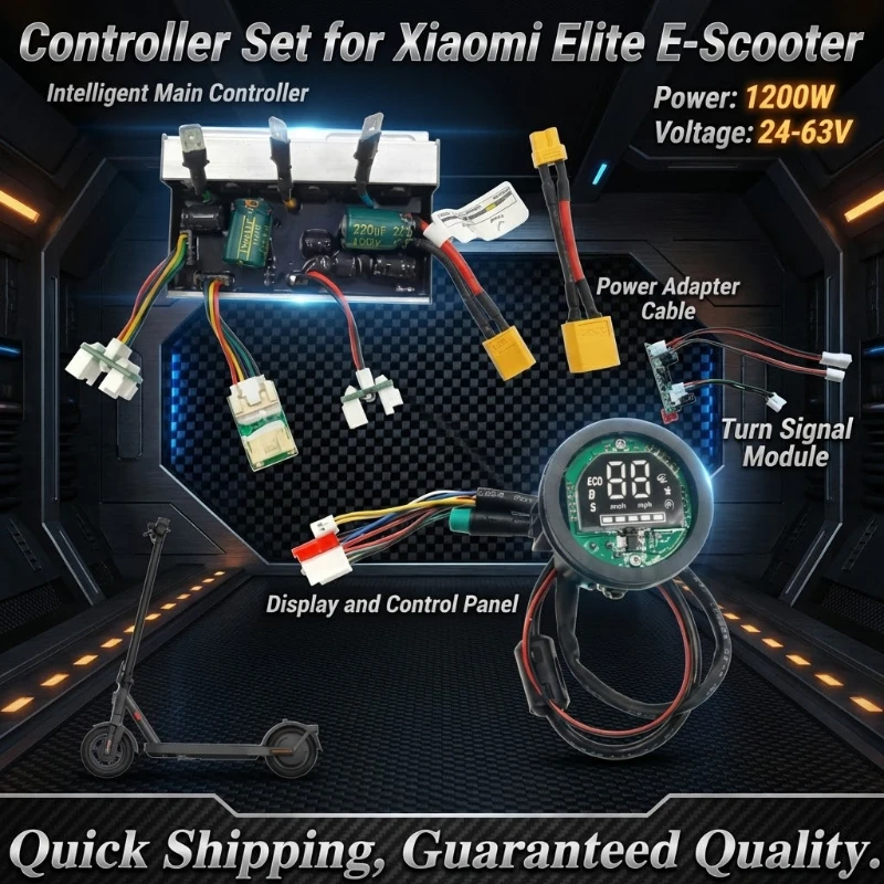 Turn Signals & APP Control 24-63V 7-25A. Ultimate Upgrade 1200W Smart Controller Kit with Dashboard for Xiaomi Elite E-Scooter
Turn Signals & APP Control 24-63V 7-25A. Ultimate Upgrade 1200W Smart Controller Kit with Dashboard for Xiaomi Elite E-Scooter