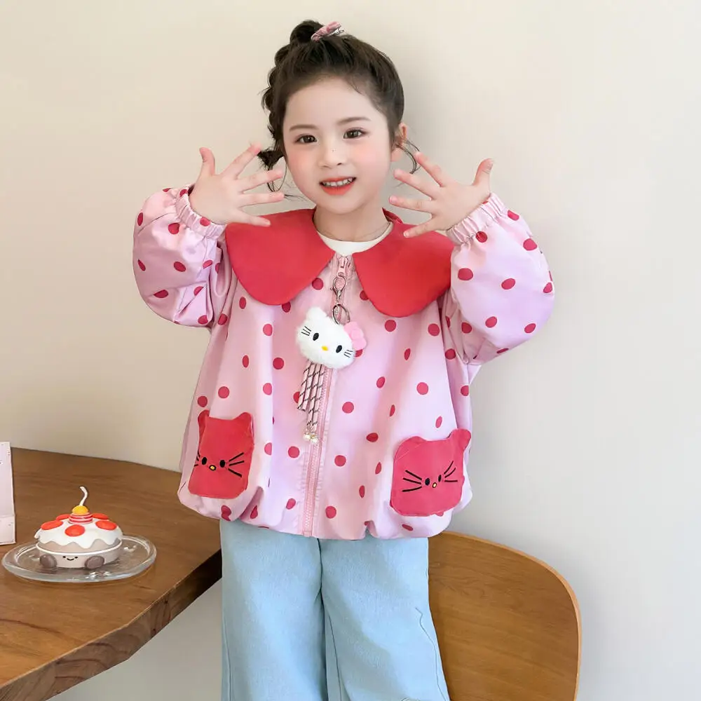Sanrio Hello Kitty Baby Girl Doll Collar Jacket Spring Autumn 2026 Kid Cartoon Windbreaker Hooded Top Children's Clothing
Sanrio Hello Kitty Baby Girl Doll Collar Jacket Spring Autumn 2026 Kid Cartoon Windbreaker Hooded Top Children's Clothing
