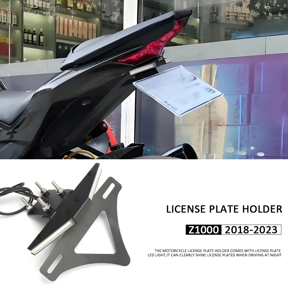 Motorcycle Accessories LED Lighting Turn Signal Bracket Rear License Plate Holder For KAWASAKI Z1000 z1000 Z 1000 2018-2023
Motorcycle Accessories LED Lighting Turn Signal Bracket Rear License Plate Holder For KAWASAKI Z1000 z1000 Z 1000 2018-2023