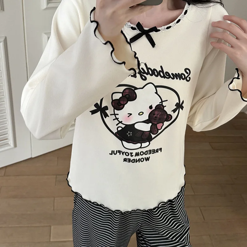 Hello Kitty Girls Cartoon Shirt Princess Long Sleeve Kawaii Sweet Soft Tops Warm Bottom Short Spring Autumn Clothes New
Hello Kitty Girls Cartoon Shirt Princess Long Sleeve Kawaii Sweet Soft Tops Warm Bottom Short Spring Autumn Clothes New