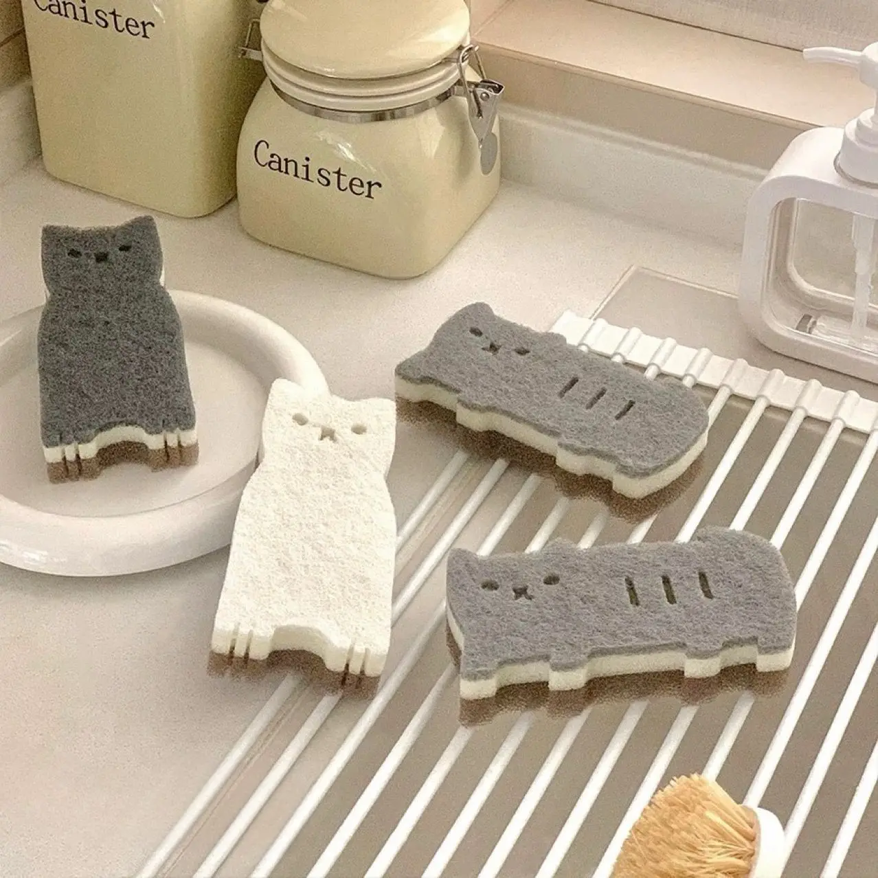 Home Kitchen Cute Cat Sponge Set Thickened Durable Cleaning and Oil Removal Wipe Baijie Dishwashing Wipe Cleaning Tools
Home Kitchen Cute Cat Sponge Set Thickened Durable Cleaning and Oil Removal Wipe Baijie Dishwashing Wipe Cleaning Tools