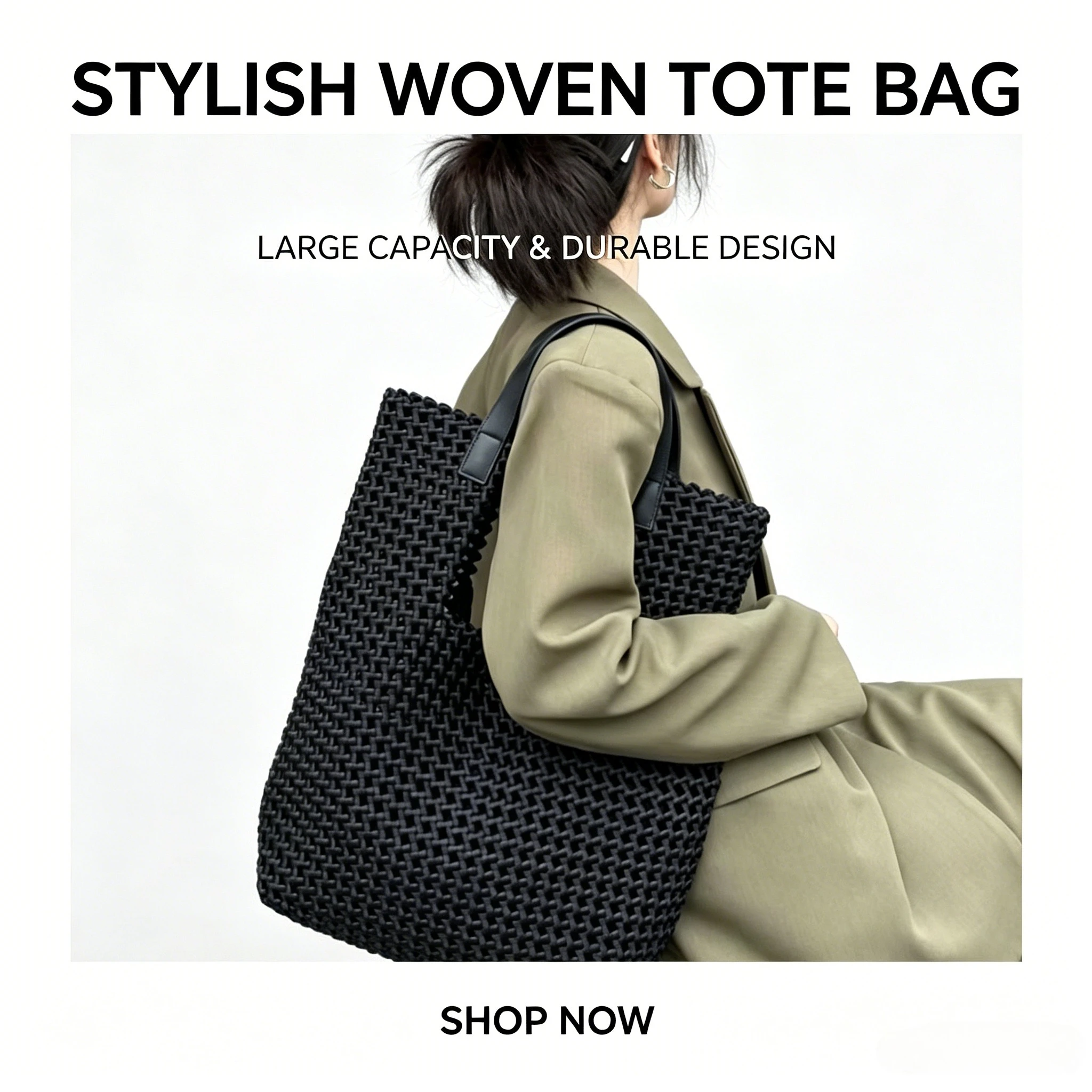 Handmade Hollow Woven Tote Bag for Women Large Capacity Leather Handle Shoulder Bag Casual Fashion Handbag for Daily & Beach
Handmade Hollow Woven Tote Bag for Women Large Capacity Leather Handle Shoulder Bag Casual Fashion Handbag for Daily & Beach
