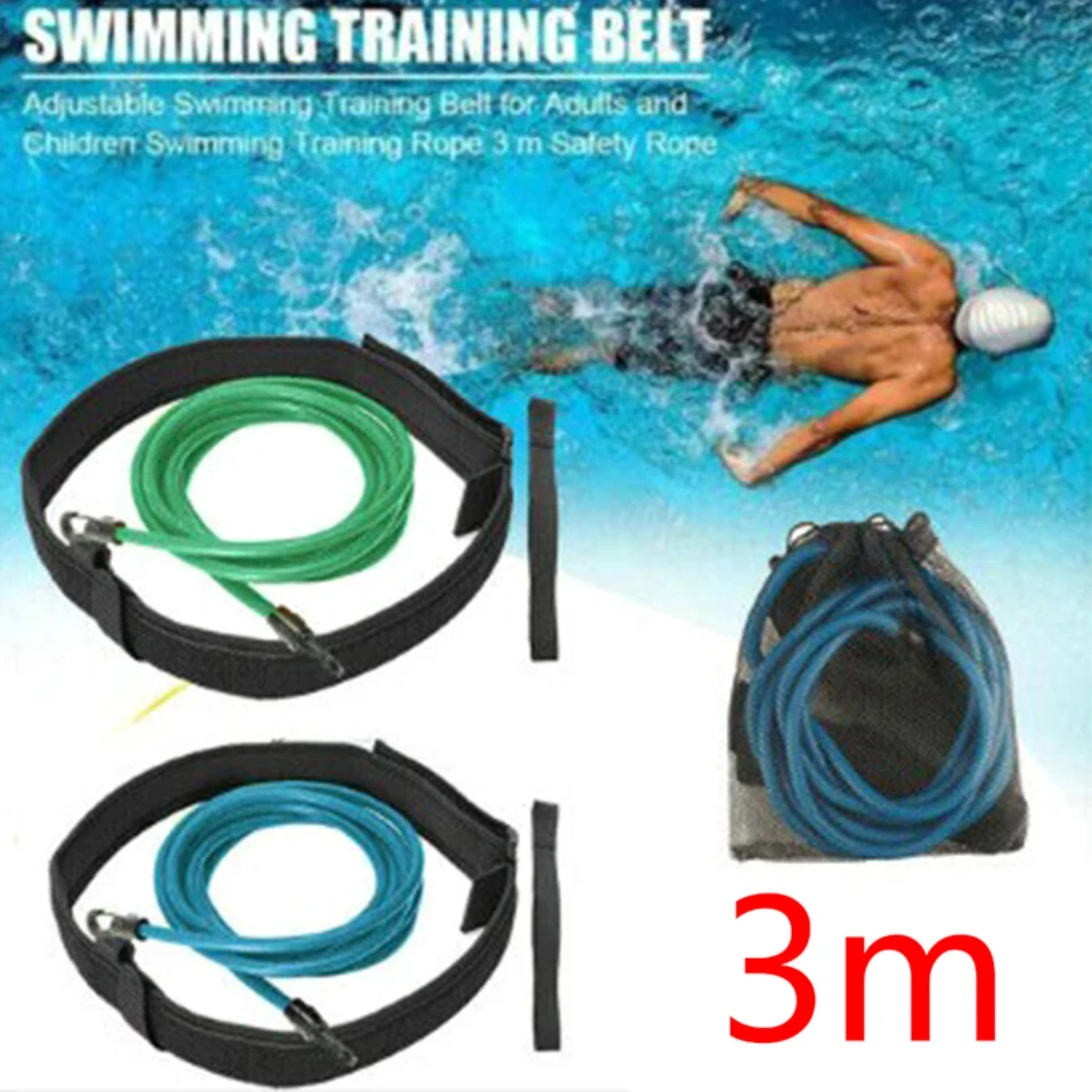 Adjustable Swim Training Resistance Elastic Belt Swimming Pool Exerciser Safety Rope Swimming Training Rope
Adjustable Swim Training Resistance Elastic Belt Swimming Pool Exerciser Safety Rope Swimming Training Rope