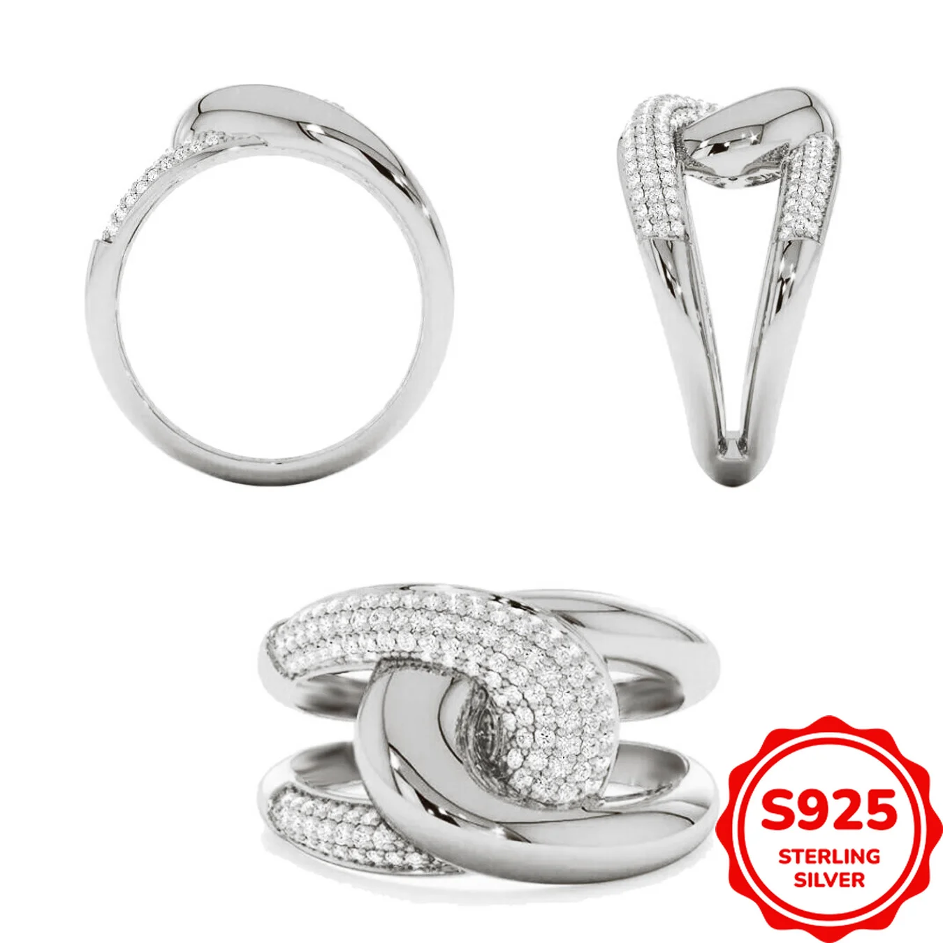 Creative and Personalized Genuine S925 Silver Trendy Cool Versatile Cross-wound Domineering Ring Couple Ring
Creative and Personalized Genuine S925 Silver Trendy Cool Versatile Cross-wound Domineering Ring Couple Ring