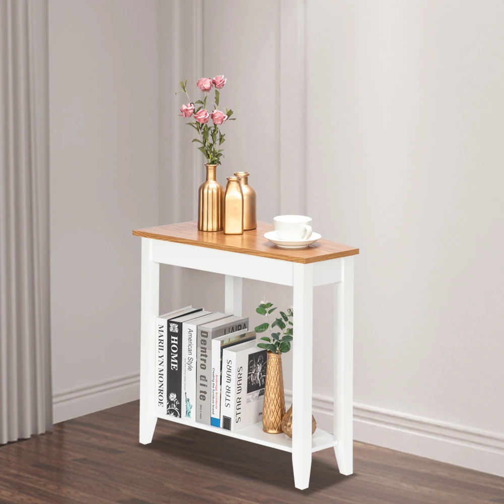 Modern Side Table with Bottom Shelf White and Natural Wood Finish End Table for Living Room
Modern Side Table with Bottom Shelf White and Natural Wood Finish End Table for Living Room