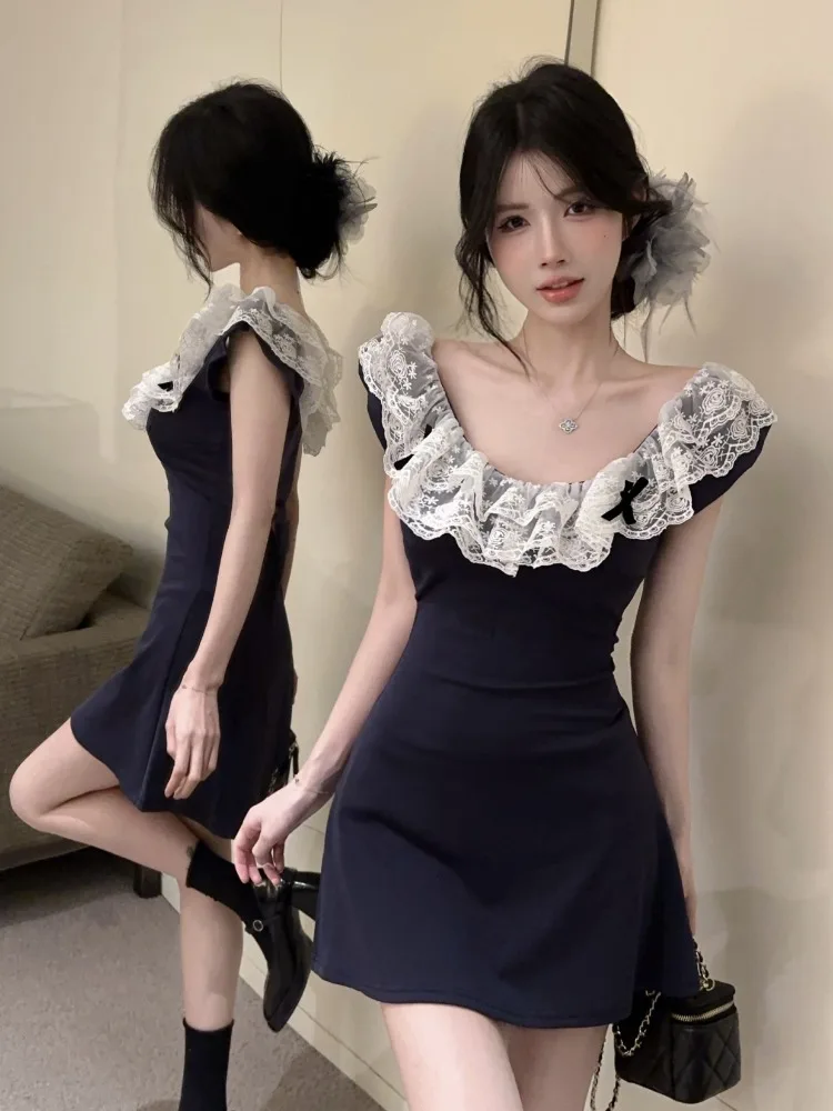 Sweet Pure Desire Lace Splice Sleeveless V-neck Pleated High-waist A-line Tight-fit Short Skirt Dress Women's Elegant Waist-c...
Sweet Pure Desire Lace Splice Sleeveless V-neck Pleated High-waist A-line Tight-fit Short Skirt Dress Women's Elegant Waist-c...