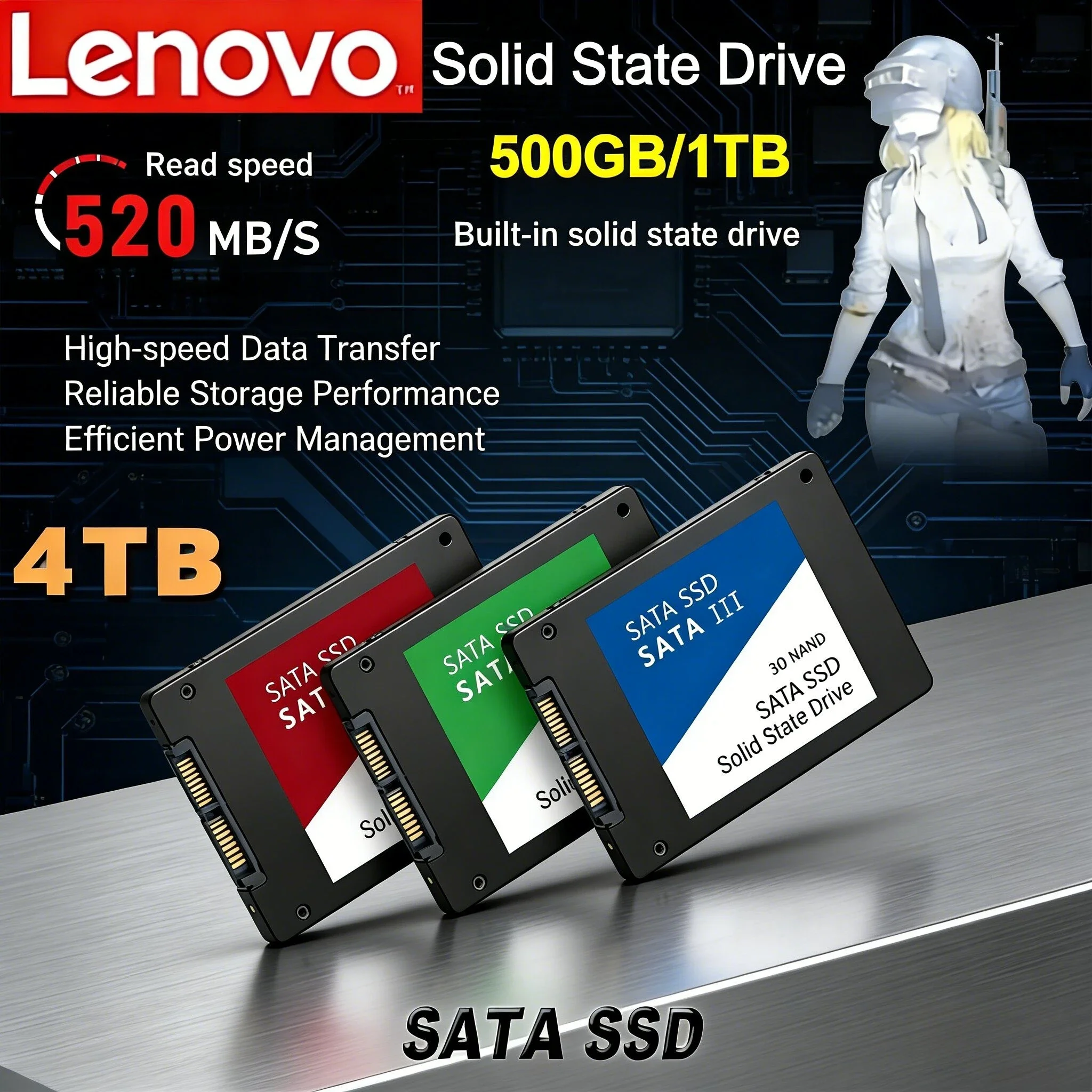 Lenovo 4TB SSD External Hard Disk For Internal Hard Drive Sata3 Interface Portable High Speed Solid State Drive For Laptop
Lenovo 4TB SSD External Hard Disk For Internal Hard Drive Sata3 Interface Portable High Speed Solid State Drive For Laptop