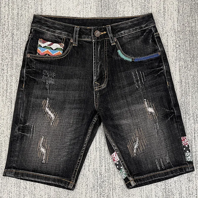 European American High-End Distressed Embroidered Printed Men's Denim Shorts 2026 Summer Thin Vintage Knee Length Short Jeans
European American High-End Distressed Embroidered Printed Men's Denim Shorts 2026 Summer Thin Vintage Knee Length Short Jeans