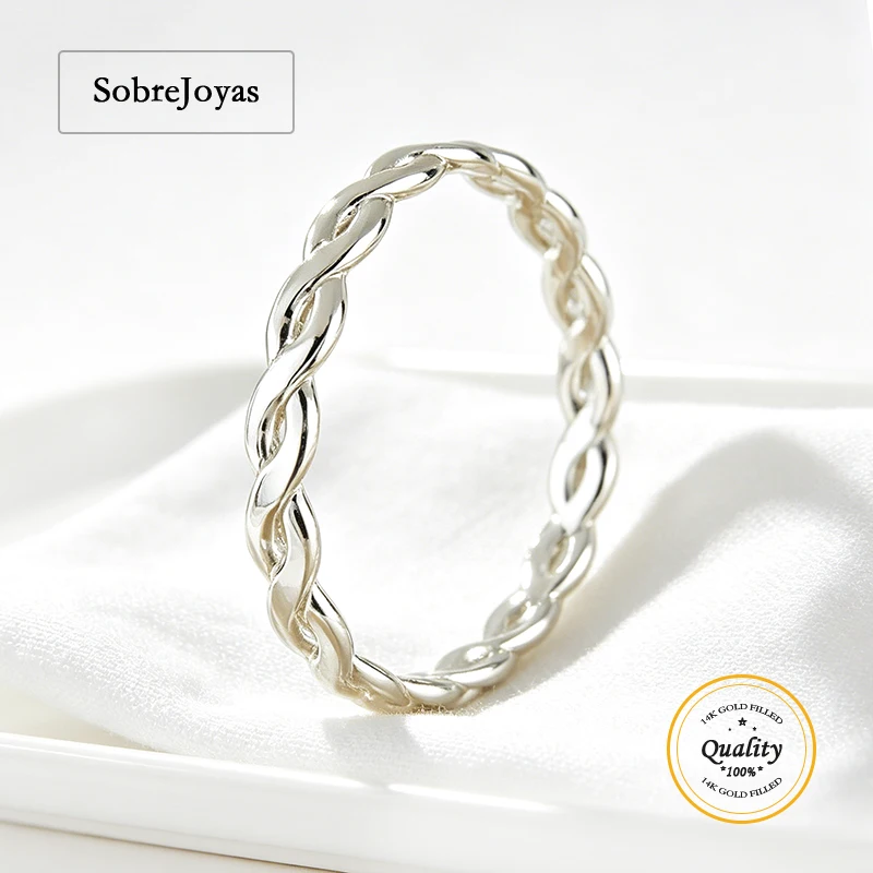 925 Sterling Silver Braided Stacking Ring Simple Minimalist Twist Silver Band for Women Fashion Jewelry Accessory
925 Sterling Silver Braided Stacking Ring Simple Minimalist Twist Silver Band for Women Fashion Jewelry Accessory