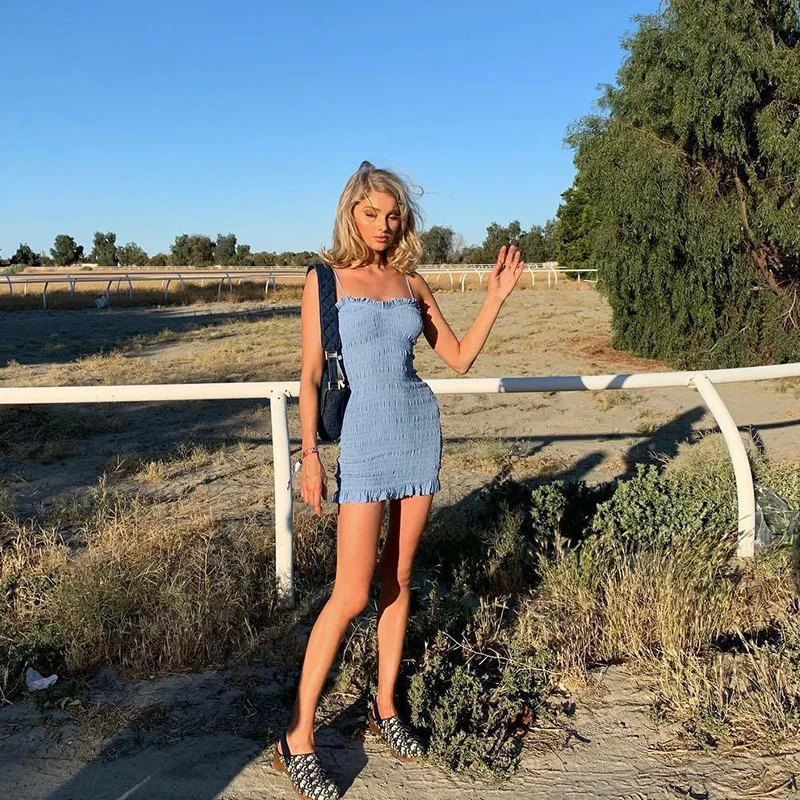 Pure Cotton Bell Sleeve Wrap Dress Sexy High Waist Strapless Short Skirt Summer Fashion Women's Clothing Elsa Hosk2025
Pure Cotton Bell Sleeve Wrap Dress Sexy High Waist Strapless Short Skirt Summer Fashion Women's Clothing Elsa Hosk2025