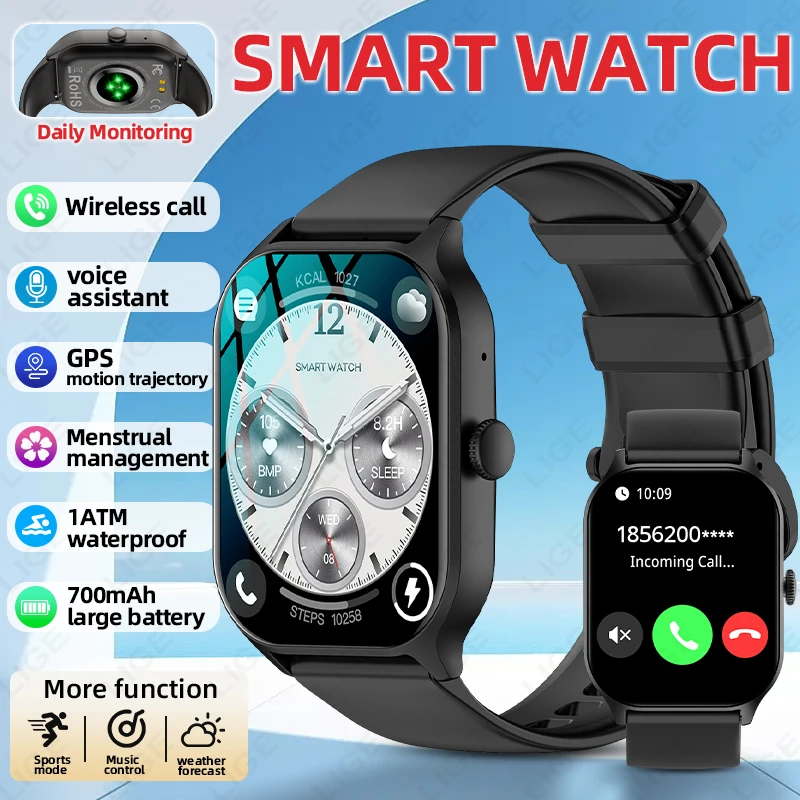 LIGE 2026 NEW Smart Watch GPS Motion Trajectory Sports Manage Health Sleep Monitoring Message Wireless Call For Men Women Gift
LIGE 2026 NEW Smart Watch GPS Motion Trajectory Sports Manage Health Sleep Monitoring Message Wireless Call For Men Women Gift