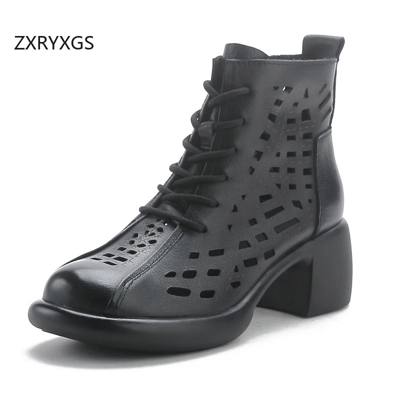 ZXRYXGS Genuine Leather Hollow Lace-up Side Zip Women Trendy Boots High Heels 2026 New Spring Summer Boots Breathable Cool Boots
ZXRYXGS Genuine Leather Hollow Lace-up Side Zip Women Trendy Boots High Heels 2026 New Spring Summer Boots Breathable Cool Boots