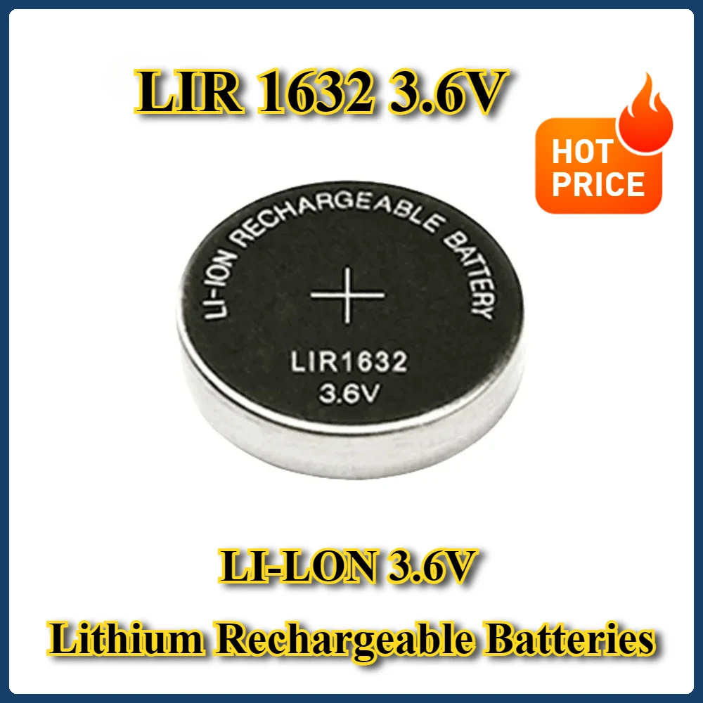 50pcs LIR1632 LIR 1632 3.6VWatch Car Remote Control Replace CR1632 DL1632 Lithium Rechargeable Batteries for Button
50pcs LIR1632 LIR 1632 3.6VWatch Car Remote Control Replace CR1632 DL1632 Lithium Rechargeable Batteries for Button