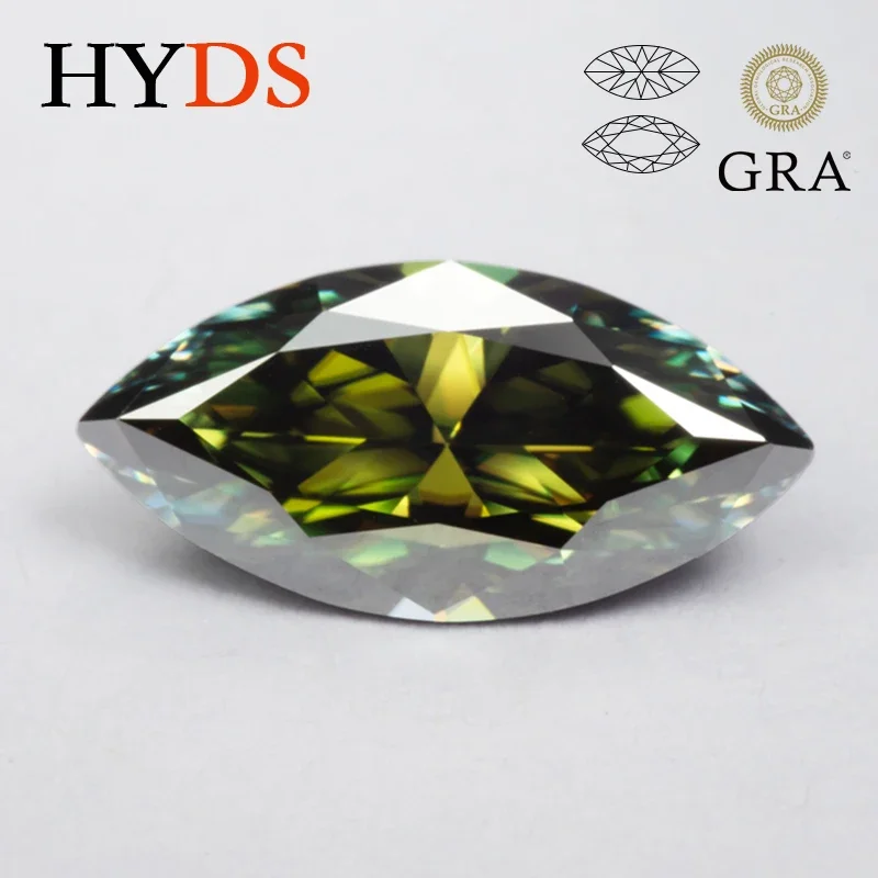 Moissanite Stone Natural Yellow Green VVS1 Color Marquise Shape Beads for DIY Jewelry Making Pendant Materials GRA Certificate
Moissanite Stone Natural Yellow Green VVS1 Color Marquise Shape Beads for DIY Jewelry Making Pendant Materials GRA Certificate