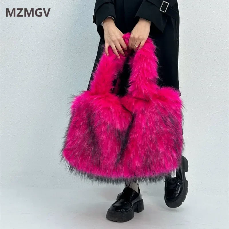 Faux Fur Bag Winter Fashion Large Capacity Tote Bag Luxury Design Women's Simple Handbag Fluffy Soft Plush Shopper Shoulder Bag
Faux Fur Bag Winter Fashion Large Capacity Tote Bag Luxury Design Women's Simple Handbag Fluffy Soft Plush Shopper Shoulder Bag