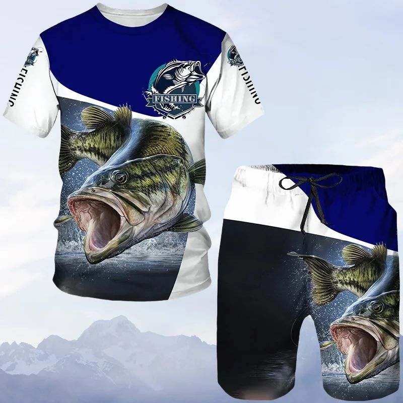 Спортивные мужские комплекты для рыбалки на открытом воздухе, летние повседневные свободные костюмы с круглым вырезом и короткими рукавами, шорты, модный наряд с рыбьим узором
Спортивные мужские комплекты для рыбалки на открытом воздухе, летние повседневные свободные костюмы с круглым вырезом и короткими рукавами, шорты, модный наряд с рыбьим узором