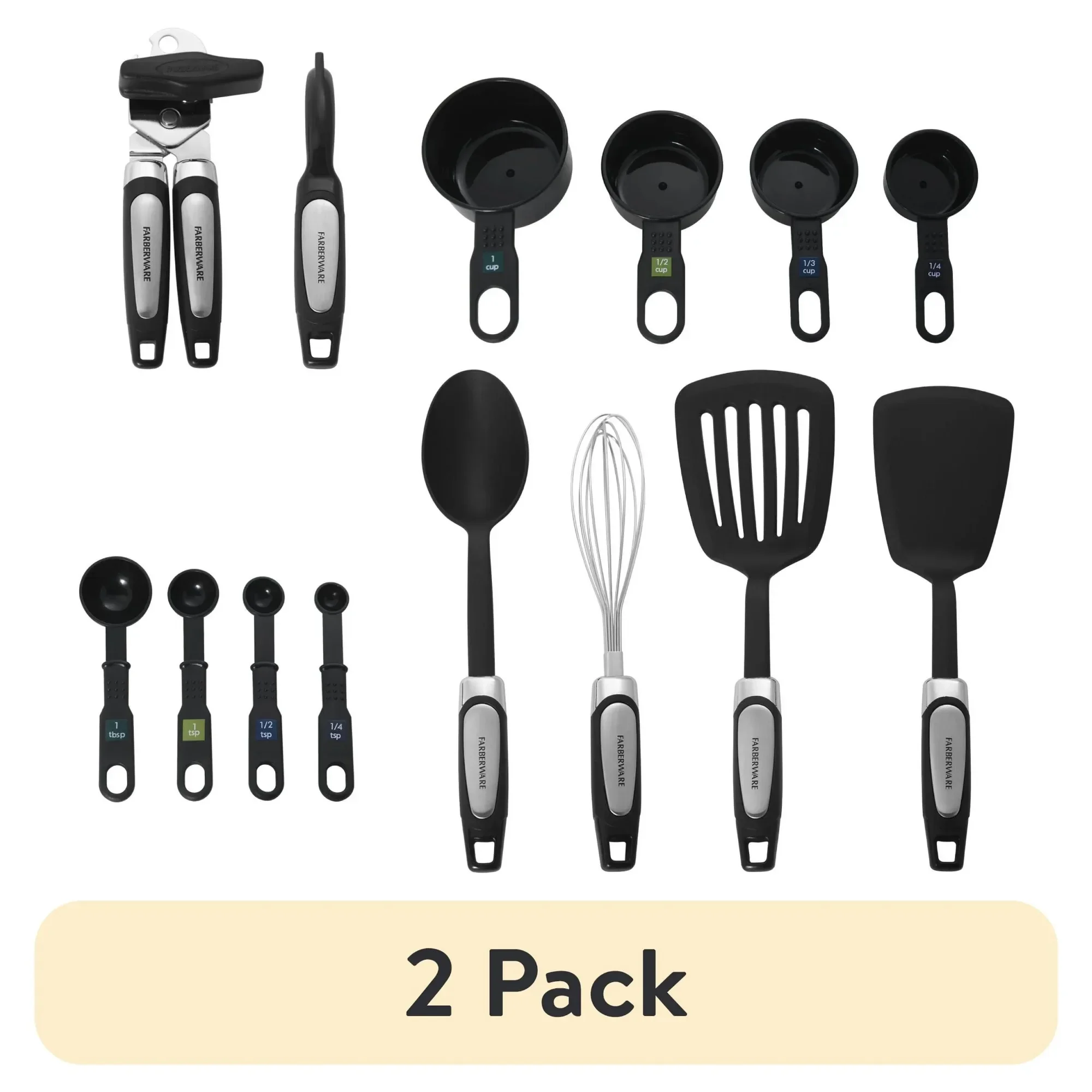 2-Pack 14-Piece Black Kitchen Utensil Sets, Professional Non-Slip Tools for Cooking, Baking & Grilling, Dishwasher Safe
2-Pack 14-Piece Black Kitchen Utensil Sets, Professional Non-Slip Tools for Cooking, Baking & Grilling, Dishwasher Safe